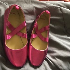 Gymboree Girls Pink Metallic Ballet Shoes